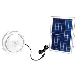 Plafon LED solarny 2800lm IP65 z czujnikiem zmierzchu i pilotem
