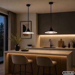 Lampa wisząca CIRVO GX53 czarna z efektem kryształu