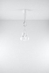 Lampa wisząca na kablu 3xE27 DIEGO biała