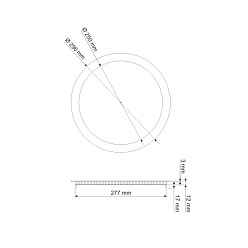 Panel LED 25W podtynkowy, okrągły średnica 30cm ULTRA SLIM - biała ciepła