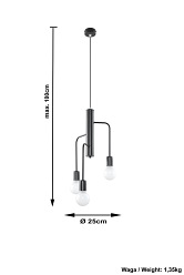 Żyrandol industrialny DUOMO 3M 3xE27