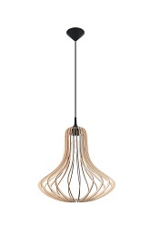 Lampa wisząca ELZA 1xE27 naturalne drewno