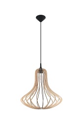 Lampa wisząca ELZA 1xE27 naturalne drewno