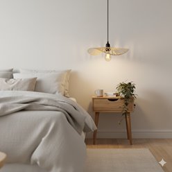 Lampa wisząca 1xE27 Boho z odkrytą żarówką 45cm