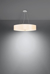 Lampa wisząca okrągła SKALA 60 cm biała 5xE27