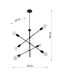 Lampa wisząca Loft CONCEPT 6xE27 czarna