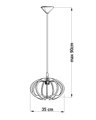 Lampa wisząca w stylu Boho MANDELINO 1xE27 Drewno