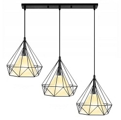 Lampa wisząca Diamente Loft 3xE27 - prosta listwa