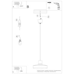 Lampa wisząca klasyczna Bilo 1xE27 czarna