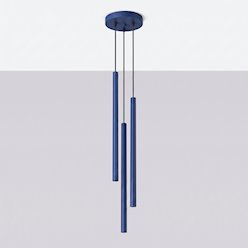 Lampa wisząca potrójna tuba Pastelo 3P 3xG9 okrągła ultramarynowa