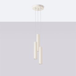 Lampa wisząca potrójna Lagos 3xGU10 okrągła beżowa