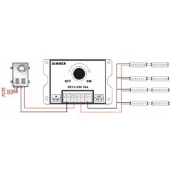 Ściemniacz manualny do LED 12V/24V 30A