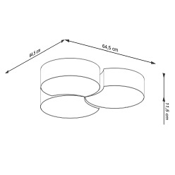 Plafon okrągły potrójny CIRCLE 3B biały 6xE27