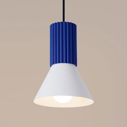 Lampa wisząca loftowa Estria 1xE14 biało-ultramarynowa