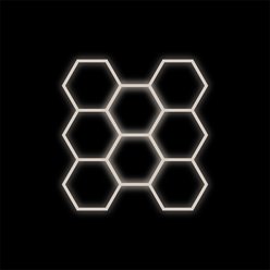 Lampa LED Hexagon 8xHEX czarna 280W 4000K