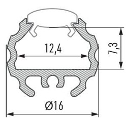 Profil LED okrągły Mico inox - 1m