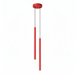 Lampa wisząca podwójna tuba Pastelo 2xG9 czerwona