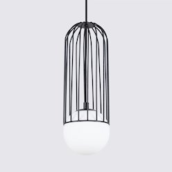Lampa wisząca kula z dekoracją Brina 1xG9 czarna
