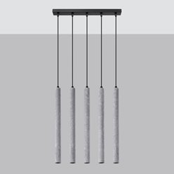 Lampa wisząca tuby PASTELO 5xG9 beton - listwa
