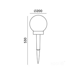 Słupek ogrodowy solarny Mleczna Kula 20cm RGB