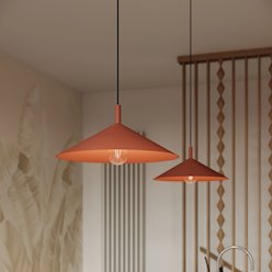 Lampa wisząca stożkowy klosz Nox 40cm 1xE27 ochra czerwona