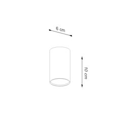 Tuba sufitowa Lagos 10 cm 1xGU10 ochra czerwona