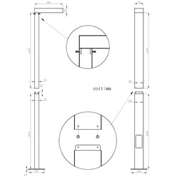 Latarnia ogrodowa LED 30W Posti 250cm 4200lm 90° 4000K czarna
