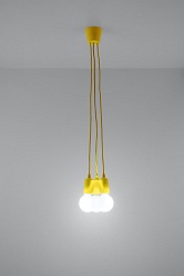 Lampa wisząca na kablu 3xE27 DIEGO żółta