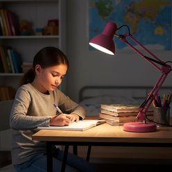 Lampka biurkowa kreślarska 1xE27 z klipsem różowa