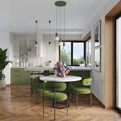 Lampa wisząca loftowa Estria 1xE14 beżowa/zielona oliwka