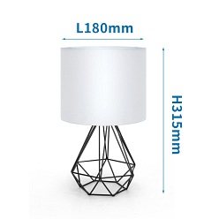 Metalowa lampa stołowa E14 z dekoracyjną podstawą