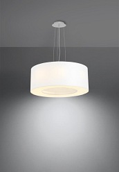 Lampa wisząca okrągła SATURNO 50 cm biała 5xE27