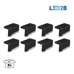 Lampki schodowe LED solarne - zestaw 8 sztuk