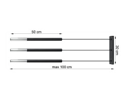 Lampa wisząca listwa 3xTuba G9 MOZAICA 3L czarny/chrom