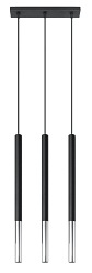 Lampa wisząca listwa 3xTuba G9 MOZAICA 3L czarny/chrom