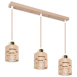 Lampa wisząca Timber 3xE27 listwa beż-złoto