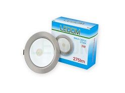 Oprawa meblowa LED 3W 12V DC okrągła satyna  - biała ciepła