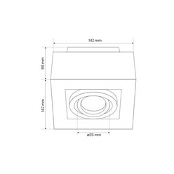 Spot sufitowy natynkowy OSMIN 1xGU10 kwadrat czarny