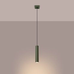 Lampa wisząca pojedyncza tuba Lagos 1xGU10 zielona oliwka