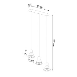 Lampa wisząca TAZILA 3 biała 3xAR111