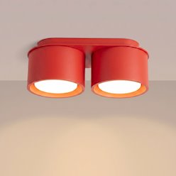 Lampa sufitowa podwójna tuba Modo 2xGx53 czerwona