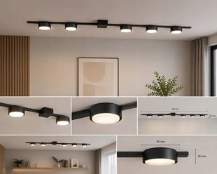 Lampa sufitowa listwa Zeta 90cm 5xGX53 czarna