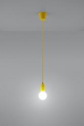 Lampa wisząca na kablu 1xE27 DIEGO żółta