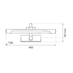 Kinkiet LED nad lustro Vinci 12W 40cm czarny 4000K