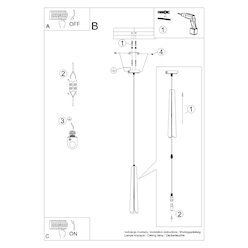 Lampa wisząca dekoracyjna Prysm 1xG9 czarna