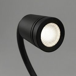 Lampa nocna z półką 14cm i reflektorem LED 4W czarna