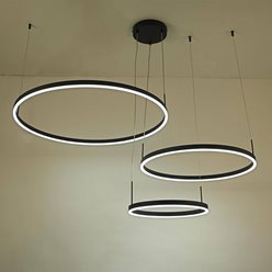 Lampa wiszące okręgi Magnum 102W CCT czarna z pilotem