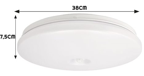 Plafon LED z czujnikiem PIR 24W 1920lm IP44 4000K