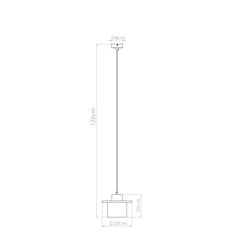 Lampa wisząca betonowa Mab 1xE27 szara/naturalne drewno
