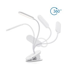 Lampka biurkowa LED 3W ładowalna z klipsem biała